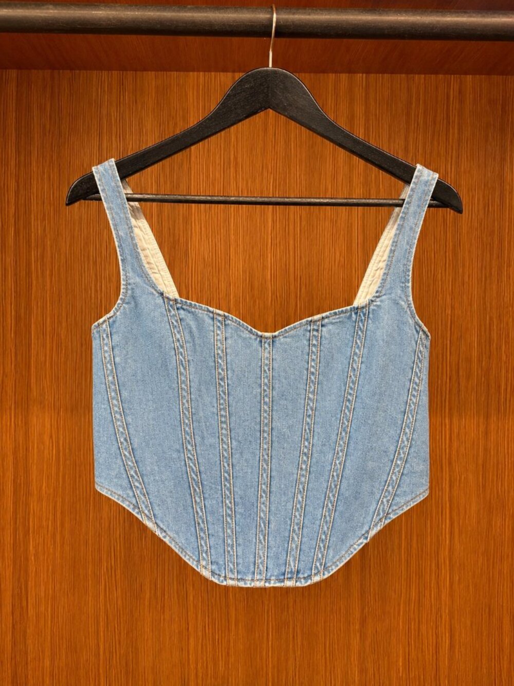 Bardot Denim Corset Bustier